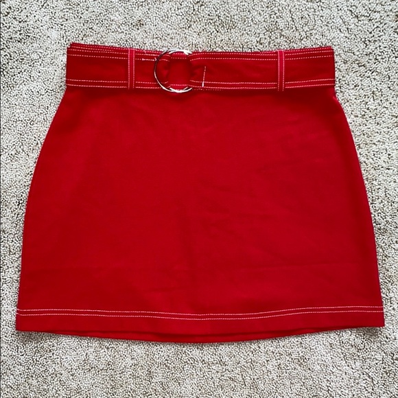 Forever 21 Dresses & Skirts - Forever 21 Red Belted A Line Mini Skirt